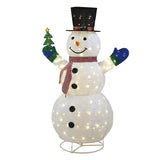5.7FT Lighted Snowman Holding Small Tree Christmas Yard Decorations, Pre-lit Pull Up Snowman with 05791753