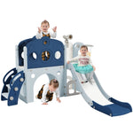 ZUN 7 in 1 Toddler Slide Set, Freestanding Spaceship Set with Slide, Kids Slide Playset Structure, Arch N710P173044C