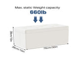 30 Inch Folding Ottoman With Storage Bench, Bedside Storage Bench With Leather Top Cover and 34860779