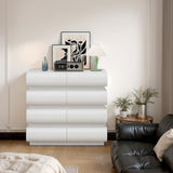 8 Drawer Dresser for Bedroom, White Dresser No Handle, Modern 8 Chest of Drawers with Wide Storage W757P235729