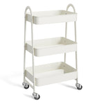 ZUN 3 Tier Small Rolling Cart, Metal Utility Storage Organizer Kitchen Trolley Bathroom Laundry Room Bar 03465103