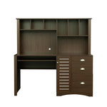 ZUN Home Office Computer Desk with Hutch,Walnut 07162933