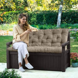 ZUN Porch Cushions with Backrest, 2-3 Seater Waterproof Bench Pad Cushions, Thicken 4" Outdoor 31848537