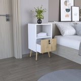 Huna Tall Nightstand with Open Storage and Drawer in Modern Design B070P173217