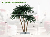 3-Piece Pre-Lit Palm Tree Set - 4/5/6ft Heights, 930 Warm White LEDs, Green PVCMetal 88432254
