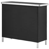 Folding Portable Bar Table with Carrying Case, Storage Shelf, and Black Skirt, 38.39" x 15.16" x 06288849