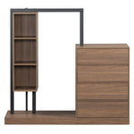 ZUN Wardrobe with 4 Drawers and 3 Shelves,Espresso N820P196888P