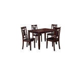 Modern Contemporary 5pc Dining Set Espresso Finish Unique Eyelet Back 4x Chairs Cushion Seats HS00F2232-ID-AHD