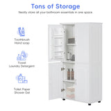 Tall and Wide Bathroom Floor Storage Cabinet, Bathroom Storage Unit, Freestanding Cabinet with 4 WF323345AAK