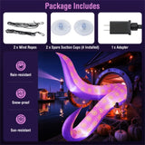 6.5ft Giant Inflatable Tentacles Halloween Decor - Built-in LED Lights, Car Window/Yard Use, 80382976