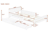 Twin Size Wood Platform Bed with Guardrails on Both Sides and Two Storage Drawers, Walnut N733P172696D