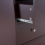 Brown painted surface MDF three-layer drawer 90.5*58*92cm children's wooden bed with safety belt and 36996880