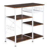 ZUN 3-Tier Industrial Kitchen Baker's Rack Utility Microwave Oven Stand Storage Cart Workstation Shelf 28786090