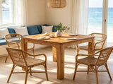 31.5" Wood Square Dining Table with 3D Textured Top 15857924