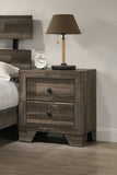 1pc Rustic Two Drawers Storage Nightstand Brown Gray Finish Wooden Bedroom Furniture B011P331889