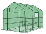 Large Walk-in Greenhouse with PE Cover & Side Windows, 12-Shelf Indoor Outdoor Portable Greenhouse 22390785