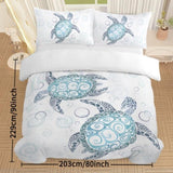 Sea Turtle Bedding Aqua Teal Blue Duvet Cover Sets Beach Turtle Bed Sets Ocean 3 Piece Turtle Themed 33368351