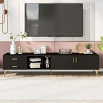 ZUN U-Can Modern TV Stand with 5 Champagne legs - Durable, stylish, spacious, versatile storage TVS up WF300600AAB