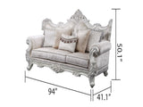 Melrose Traditional style Sofa in champagne and silver brush finish made with wood B009138493