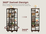 5 Tiers Rotating Bookshelf, Corner, 360 Display Wood Spinning Bookshelves, Floor Standing W2641P399191