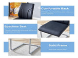 6 Dining Chair Set, Black Dining Chair Set, PU Material High Back Seat and Sturdy Leg Chair, W1151P203804