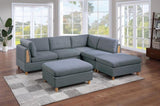 Living Room Furniture Armless Chair Steel Color Dorris Fabric 1pc Cushion Armless Chair Wooden Deco B01147402