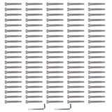 100Pcs Polished Stainless Steel Screw Fastener Kit Fits for 3/16 Inch Wire Rope Cables 25129886