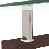 Rectangle Walnut Glass Coffee Table, Clear Coffee Table, Modern Side Center Tables for Room, W24135189