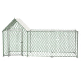 ZUN 10x3FT Metal Chicken Coop Run Backyard Hen House Poultry Habitat Cage w/Cover W2505P151984