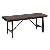 Oak and Black Rectangle Bench B062P181294