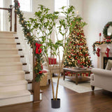 5.2FT Faux Citrus Tree Artificial Plant Natural Leaves & Small Flowers False Tree Perfect Home 32217231