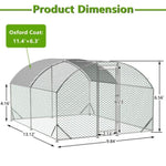 ZUN Large Chicken Coop Metal Chicken Run with Waterproof and Anti-UV Cover, Dome Shaped Walk-in Fence W2505P194437