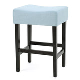 Set of 2, 26.75" Backless Leather Counter Height Barstool, Light Blue 74492.00FLBLU