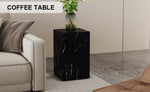 ZUN 11.8*11.8*19.6 Inch Black Marble Texture MDF Coffee Table - Luxurious Design, Perfect Living Room W1151P218681