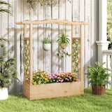 ZUN Wooden Raised Garden Bed Planter Box with Hanging Roof 62543826