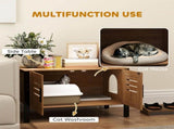 Cat Litter Box Enclosure, Elevated Litter Box Cabinet with Tall Legs & Scratching Board, 31.5"L x 20028223