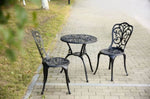 ZUN Best Choice Products 3-Piece Outdoor Rust-Resistant Cast Aluminum Patio Bistro Set Black W640P250968