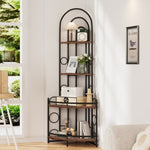 ZUN 4-Tier Corner Bookshelf, Modern Style, Plant Stand with Metal Frame 06981089