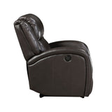 Modern Living Room Furniture 1pc Power Reclining Chair Brown Faux Leather Upholstery Plush Seating B011P256235