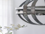4 - Light Galvanized Chandelier, Hanging Light Fixture with Adjustable Chain for Kitchen Dining Room W2078138929