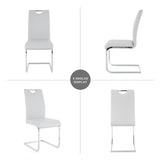 Modern Dining Chairs with Faux Leather Padded Seat Dining Living Room Chairs Upholstered Chair with W210127288