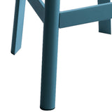 Natural and Teal Armless Bar Stool with Crossbar Support B062P186544