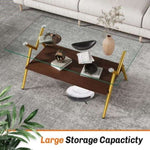 ZUN Coffee Table and End tables Set of 3, Tempered Glass Table with MDF layer, Modern Tables for Living 38109623