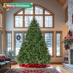 ZUN 9ft Artificial Christmas Tree, Premium Unlit Full Tree with 3655 Branch Tips, Metal Stand, W2773P197090