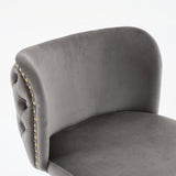 A&A Furniture,Swivel Barstools Adjusatble Seat Height With Gold-plating Base, Classic Velvet W1143P204046
