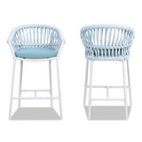 Maiden 27" Set of 2 Patio Counter Stool, Sky Blue Sunproof Olefin B2719P245993