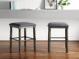 Arnhem Wood Upholstered Bar Stools, Set of 2, Grey T2574P164818