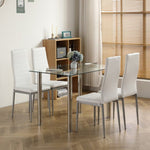 ZUN 110CM Clear Color Dining Table Set 31684439