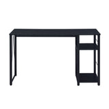 Rectangular Writing Desk with 2 Tier Shelf, Black B016P312622