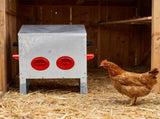 Automatic Chicken Feeder Rodent Proof, 4 Ports Large Capacity Metal Poultry Feeder with Handles and 42527286